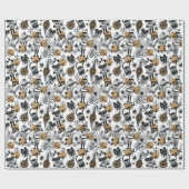 kerstvoedingsballettekenmerken decoratief cadeaupapier (Vlak)