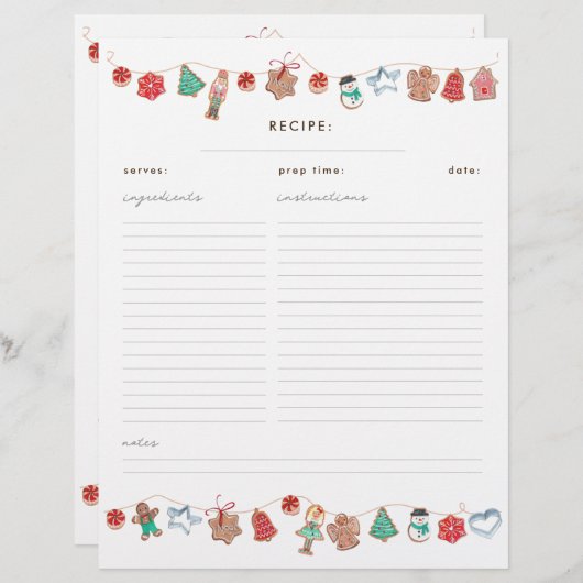 kerstvoedingskoekjes Recipe multomap insert (Voorkant / Achterkant)