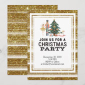 Kerstvoedingskraker Aangepaste Gold Party-uitnodig Kaart (Voorkant / Achterkant)