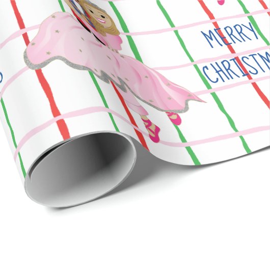 kerstvoedingskraker Ballerina Cadeaupapier (Rol Hoek)
