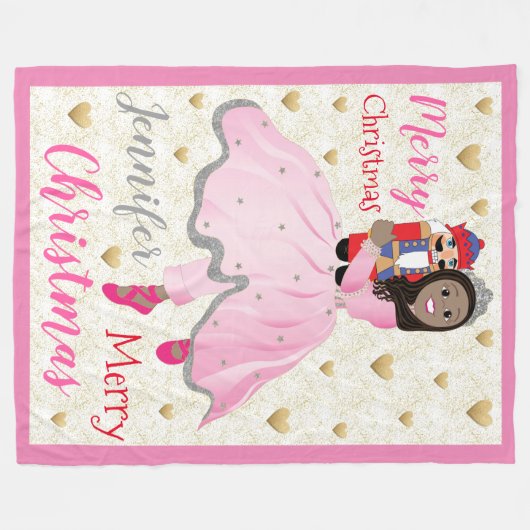 kerstvoedingskraker ballet, bliksemflenderen/groot fleece deken (Voorkant (Horizontaal))