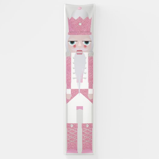 kerstvoedingskraker Glitter roze banner (Verticaal)