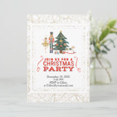 Kerstvoedingskraker Gold & White Party Invitation Kaart (Staand voorkant)