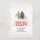 Kerstvoedingskraker Gold & White Party Invitation Kaart (Voorkant / Achterkant)