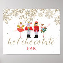 Kerstvoedingskraker Hot Chocolate Bar Gold Poster