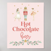 Kerstvoedingskraker Hot Chocolate Bar Roze Poster (Voorkant)