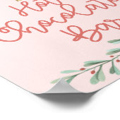Kerstvoedingskraker Hot Chocolate Bar Roze Poster (Hoek)