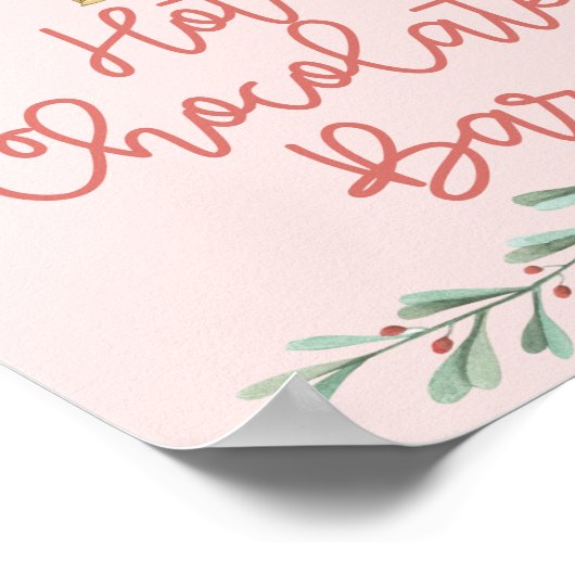 Kerstvoedingskraker Hot Chocolate Bar Roze Poster (Hoek)
