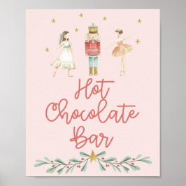 Kerstvoedingskraker Hot Chocolate Bar Roze Poster