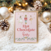 Kerstvoedingskraker Hot Chocolate Bar Roze Poster