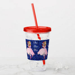 kerstvoedingskraker Lt Brwn Hair Acryltumbler Acryl Drinkbeker