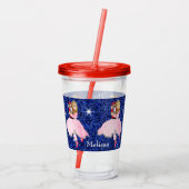kerstvoedingskraker Lt Brwn Hair Acryltumbler Acryl Drinkbeker (Achterkant)