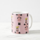 Kerstvoedingskraker met handgetekende roze soldaat koffiemok (Voorkant rechts)