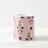 Kerstvoedingskraker met handgetekende roze soldaat koffiemok (Center)