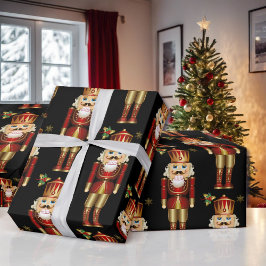 Kerstvoedingskraker, rood goud en zwart cadeaupapier