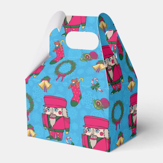 Kerstvoedingskraker speelgoed, blauw sneeuwvlokpat bedankdoosjes (Voorkant Zijde)