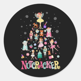 kerstvoedingskraker Squad Ballet Dance Matking F Ronde Sticker