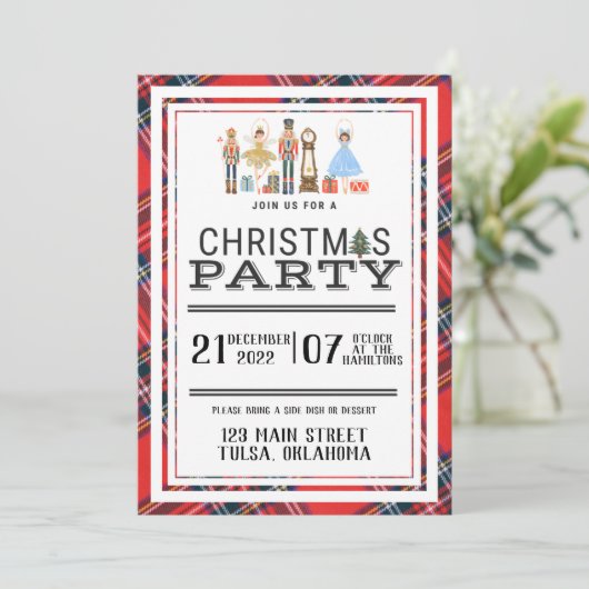 kerstvoedingskraker Uitnodigingen (Staand voorkant)