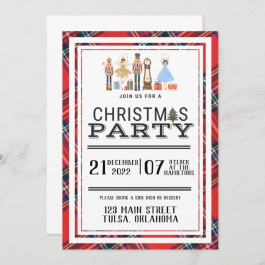 kerstvoedingskraker Uitnodigingen (Voorkant / Achterkant)