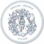  kerstvoedingskraker Wreath Wedding Sticker (Voorkant)