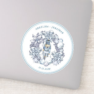  kerstvoedingskraker Wreath Wedding Sticker
