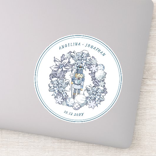  kerstvoedingskraker Wreath Wedding Sticker (Detail)