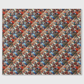 Kerstvoedingskrakers overal cadeaupapier (Vlak)