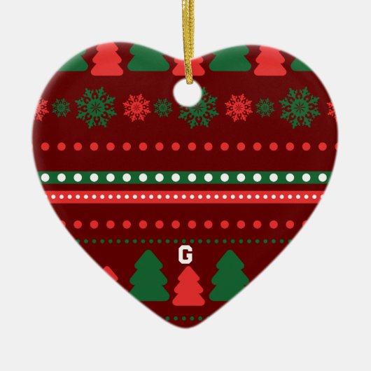 Kerstvoedsel en kerstlabel set keramisch ornament (Voorkant)