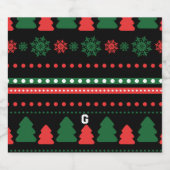 Kerstvoedsel en kerstlabel set sparkling wijnetiket (Enkel label)