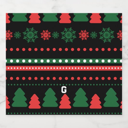 Kerstvoedsel en kerstlabel set sparkling wijnetiket (Enkel label)