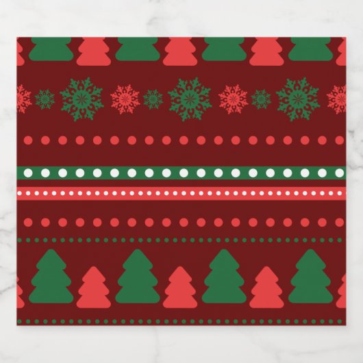 Kerstvoedsel en kerstlabel set sparkling wijnetiket (Enkel label)