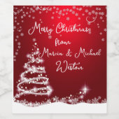 Kerstvoedsel en kerstlabel set wijn etiket (Enkel label)