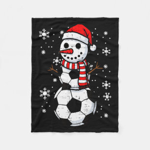 Kerstvoetbal Bal Sneeuwman Kerstmis Voetbal Jongen Fleece Deken