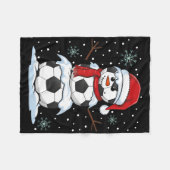 Kerstvoetbal Byll Grappige Sneeuwman Kerst Pyjama Fleece Deken (Voorkant (Horizontaal))