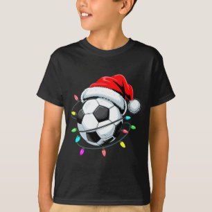 Kerstvoetbal Door Kerstman Kerstlichten Kinderen J T-shirt