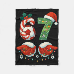 Kerstvoetbal Drip Nummer 67 Jongens Voetbalspeler Fleece Deken