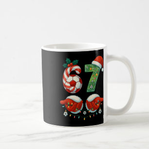Kerstvoetbal Drip Nummer 67 Jongens Voetbalspeler Koffiemok