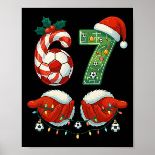 Kerstvoetbal Drip Nummer 67 Jongens Voetbalspeler Poster