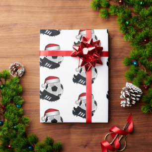 Kerstvoetbal en -schoen cadeaupapier