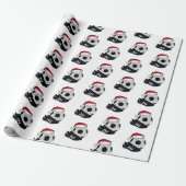 Kerstvoetbal en -schoen cadeaupapier (Uitgerold)