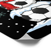 Kerstvoetbal Grappige Sneeuwman Kerst Pyjama M Poster (Hoek)