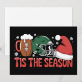 Kerstvoetbal Het is het seizoen Sport Vakantie Feestdagenkaart (Voorkant / Achterkant)