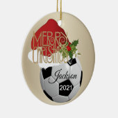 kerstVoetbal Keramisch Ornament (Rechts)