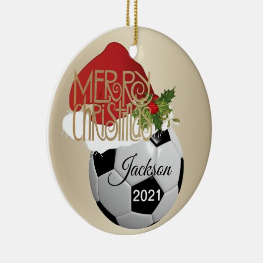 kerstVoetbal Keramisch Ornament (Rechts)