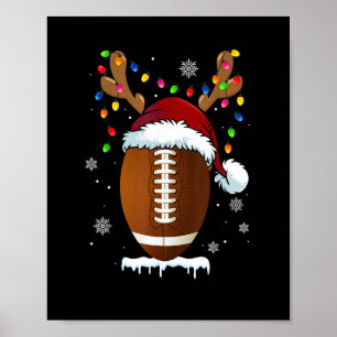 Kerstvoetbal Lichtjes Funny Boys Mannen Sport Poster