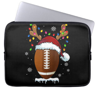 Kerstvoetbal Lichtjes Grappige Jongens Mannen Spor Laptop Sleeve