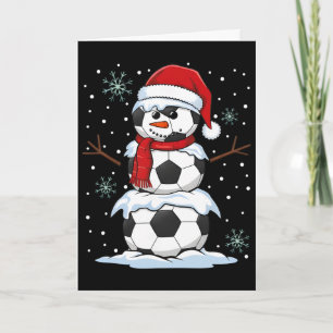 Kerstvoetbal Ll Funny Sneeuwman Kerstman Pyjama He Kaart