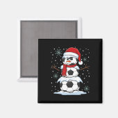 Kerstvoetbal Ll Grappige Sneeuwman Kerst Pyjama He Magneet (Voorkant / Achterkant)