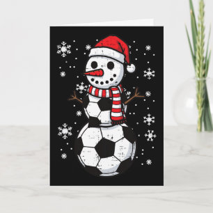 Kerstvoetbal Ll Sneeuwman Kerstmis Voetbal Jongens Kaart