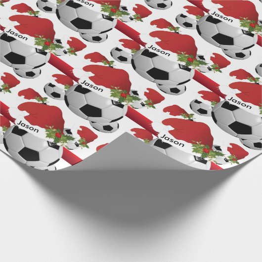 kerstVoetbal | Personaliseren Cadeaupapier (Hoek)